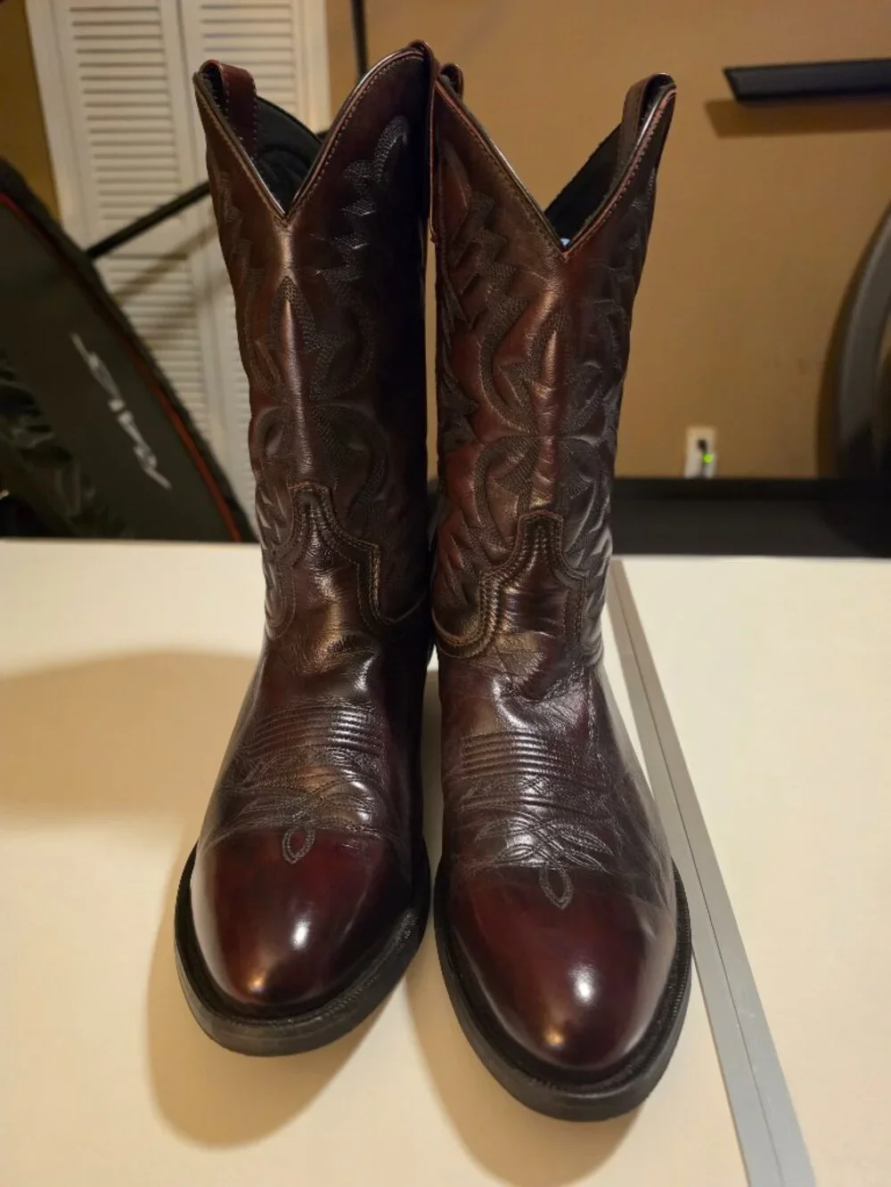 Laredo Men's Lawton Black Cherry Western Boots Sz 12D